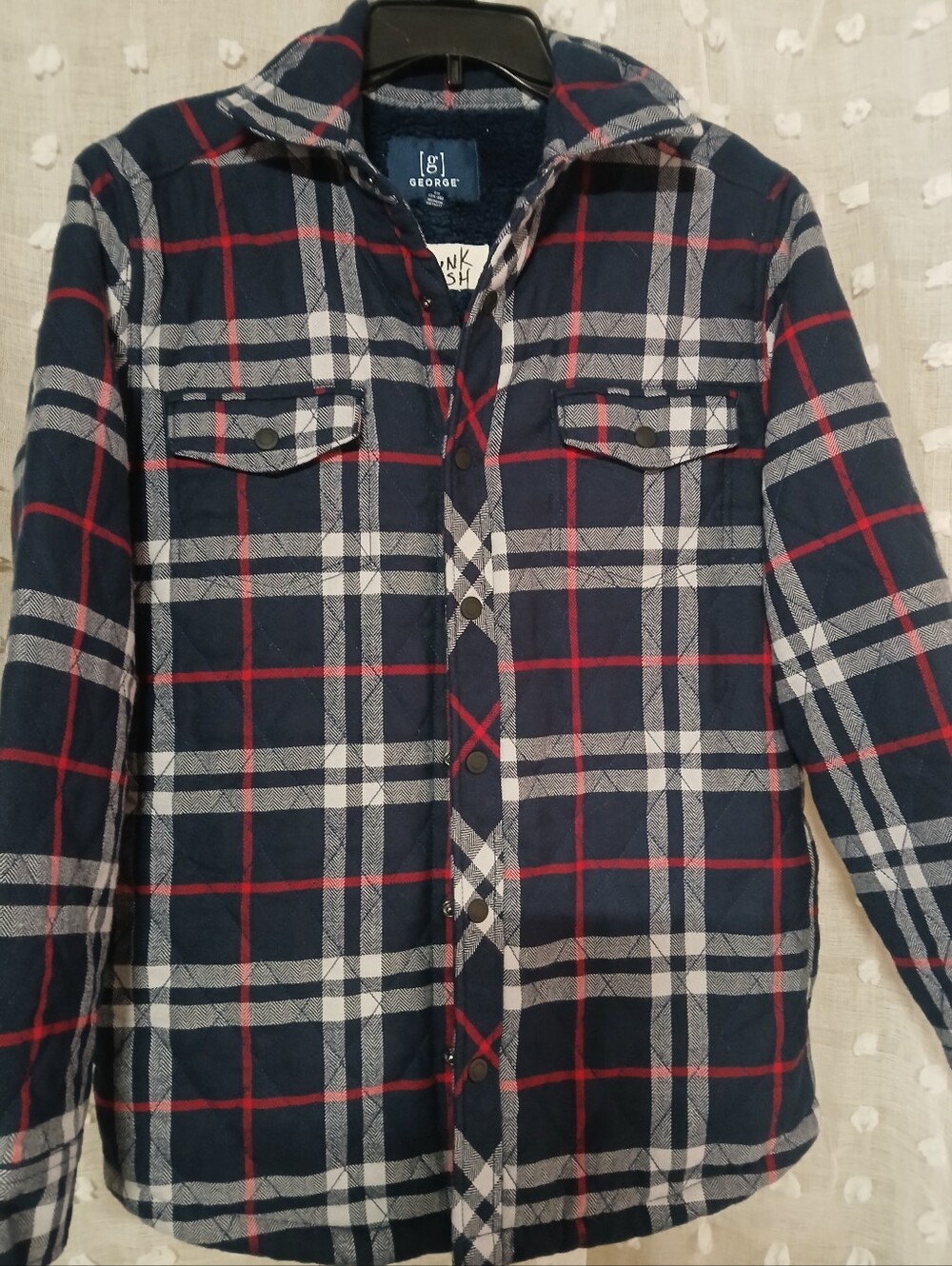 Custom Upcycled REO Speedwagon "Ridin' The Storm Out" Plaid Flannel - Picture 5 of 5